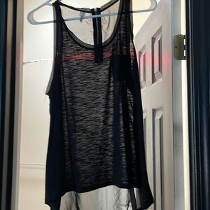 Black Sheer Studio Y Tanktop with zipper on back